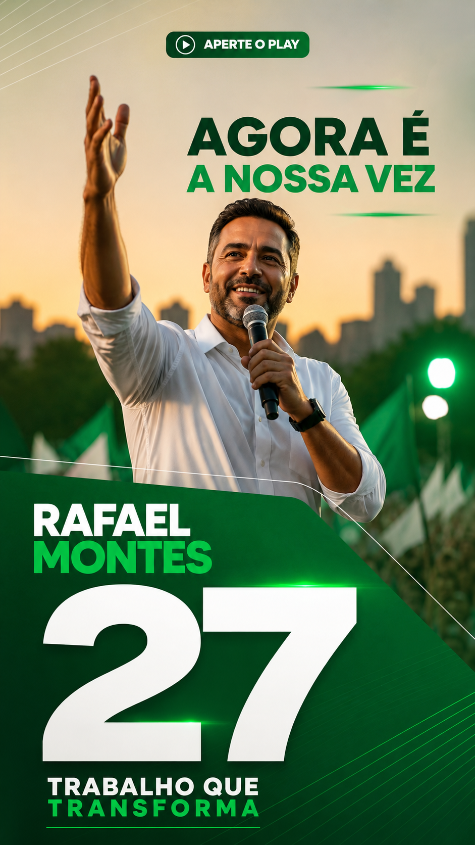 Exemplo de vídeo eleitoral Rafael Montes, número 27